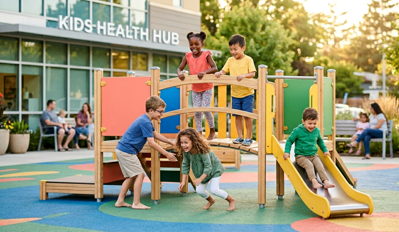 Children playing outside Kids Health Hub